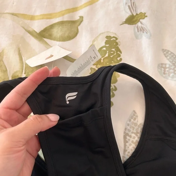 Fabletics Black Front-Zip Racerback Sports Bra - Picture 4 of 7